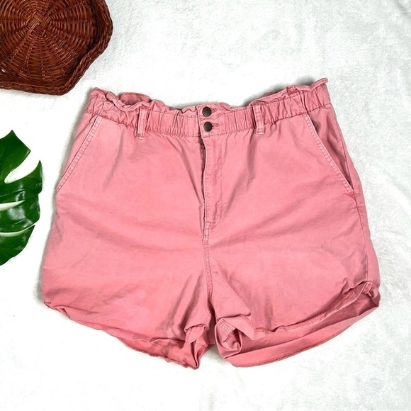 Universal Thread Target Pink High Waisted Paper Bag Baggy Shorts Size XL - Picture 6 of 15